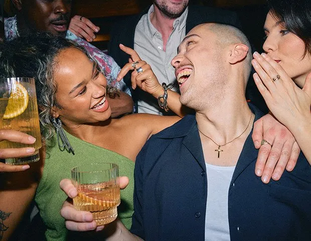 Group of young friends enjoying a night out